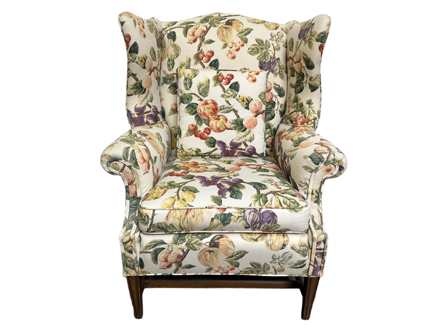 Upholstered Fruit Fabric Wingback Armchair 31W X 35D X 42H [Photo 1]