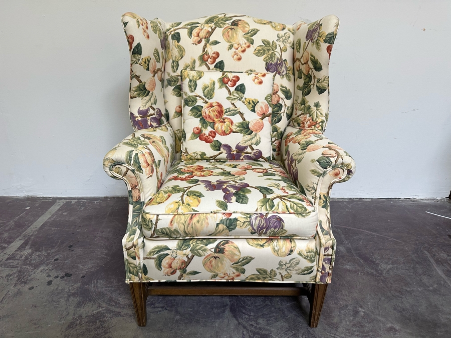 Upholstered Fruit Fabric Wingback Armchair 31W X 35D X 42H [Photo 3]