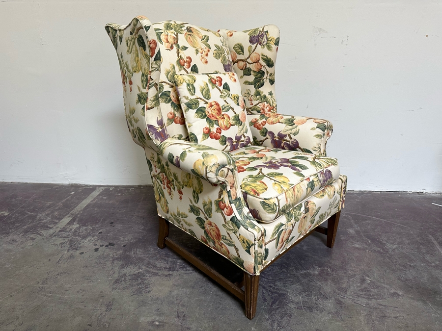 Upholstered Fruit Fabric Wingback Armchair 31W X 35D X 42H [Photo 4]