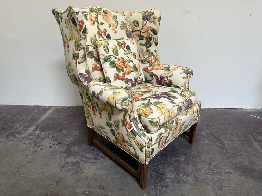Upholstered Fruit Fabric Wingback Armchair 31W X 35D X 42H [Photo 5]
