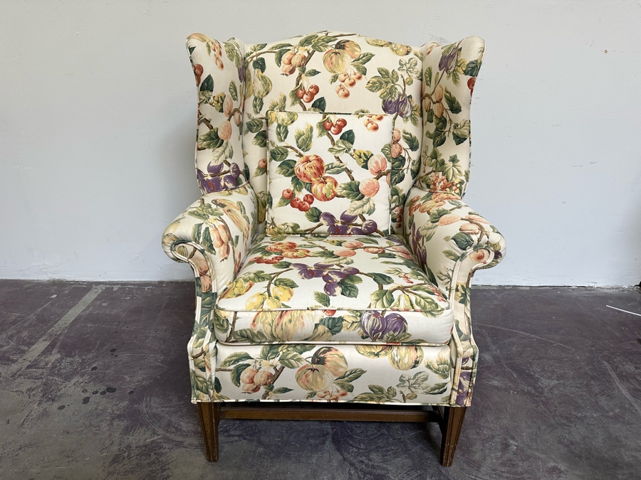 Upholstered Fruit Fabric Wingback Armchair 31W X 35D X 42H [Photo 2]