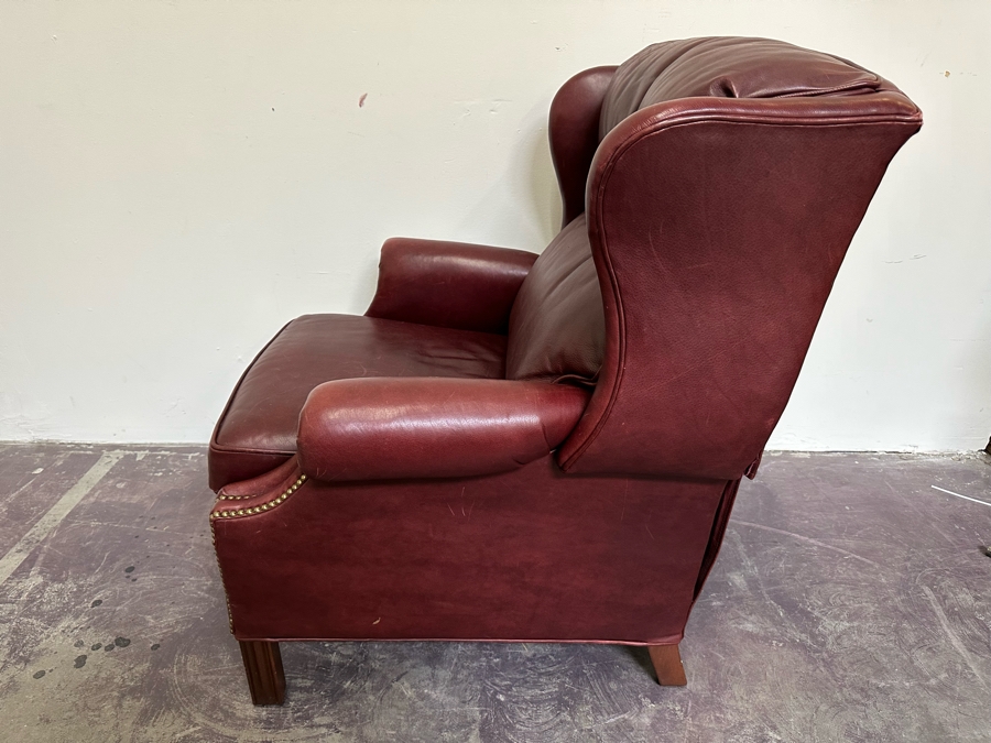 Bradington Young Leather Reclining Chair With Brass Nailheads [Photo 9]
