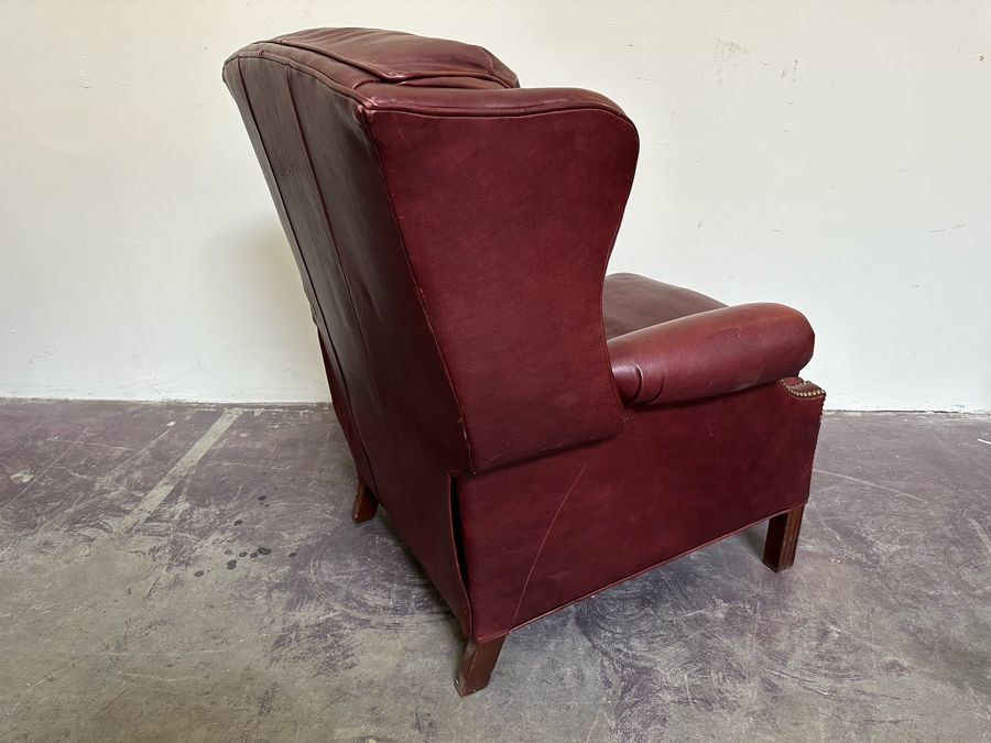 Bradington Young Leather Reclining Chair With Brass Nailheads [Photo 7]