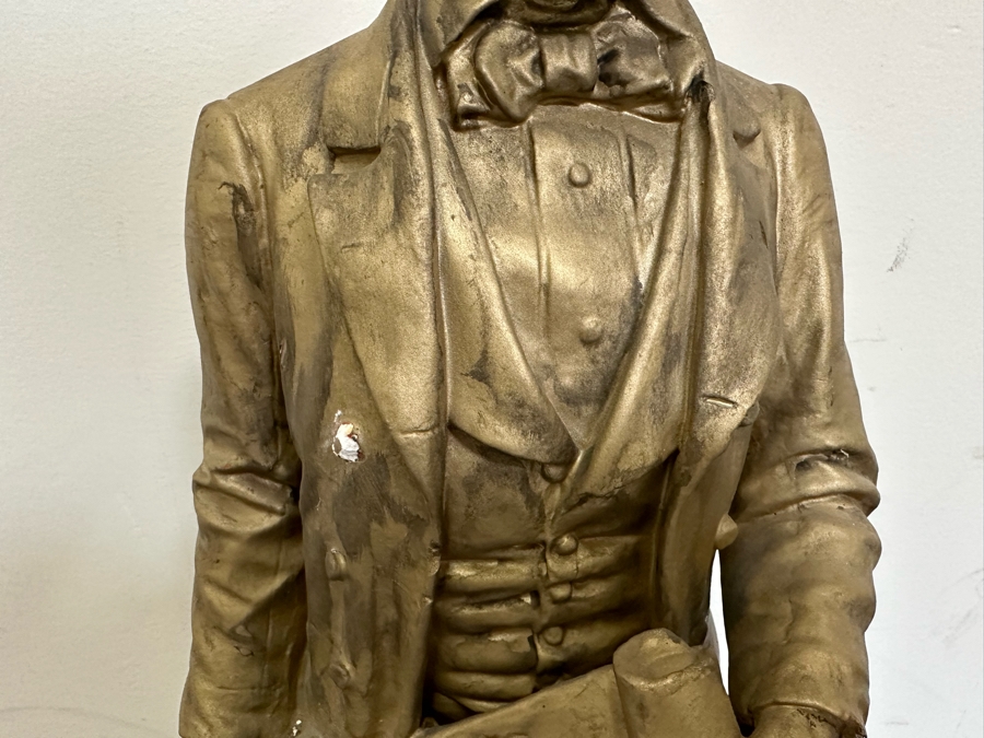 Abraham Lincoln Gold Tone Plaster Statue 34'H [Photo 5]