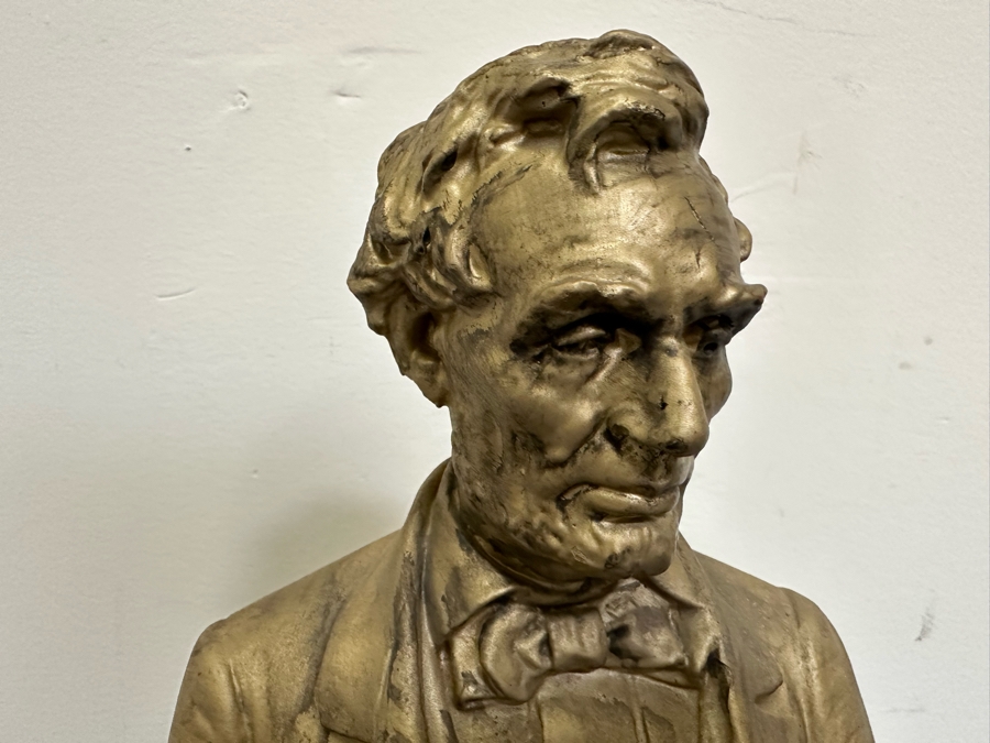 Abraham Lincoln Gold Tone Plaster Statue 34'H [Photo 4]
