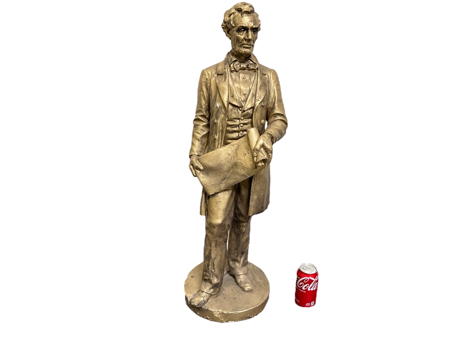 Abraham Lincoln Gold Tone Plaster Statue 34'H [Photo 1]