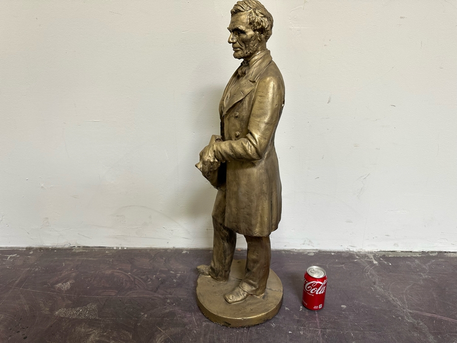 Abraham Lincoln Gold Tone Plaster Statue 34'H [Photo 9]