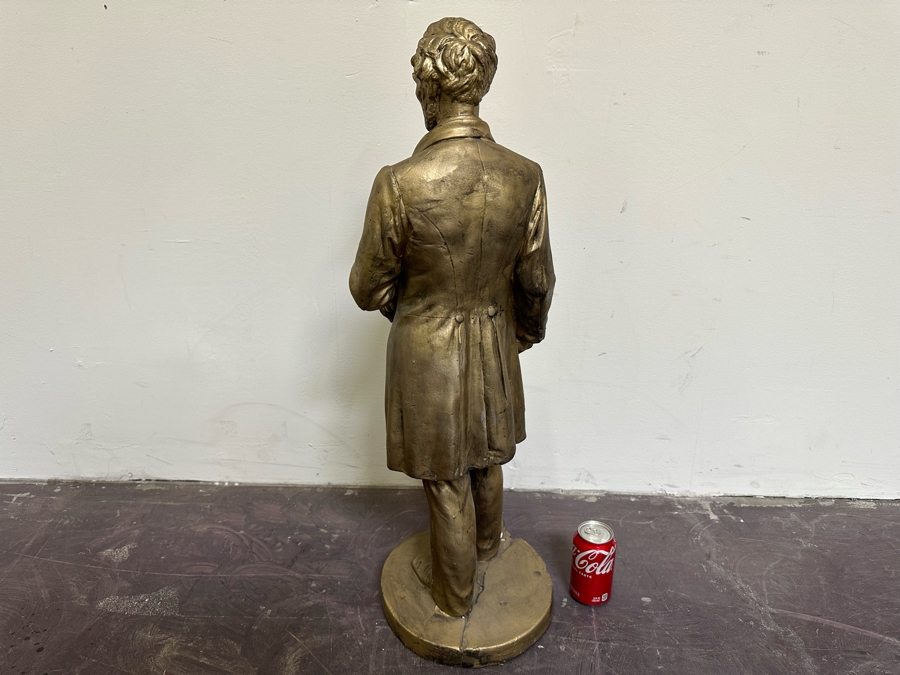 Abraham Lincoln Gold Tone Plaster Statue 34'H [Photo 10]