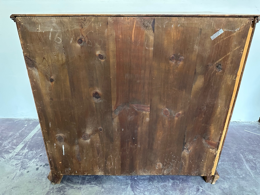 Stunning Antique Handmade 6-Drawer Chest Of Drawers Dresser With Brass Hardware (Left Corner Of Top Drawer Has Chip) 46W X 25D X 44.5H [Photo 26]
