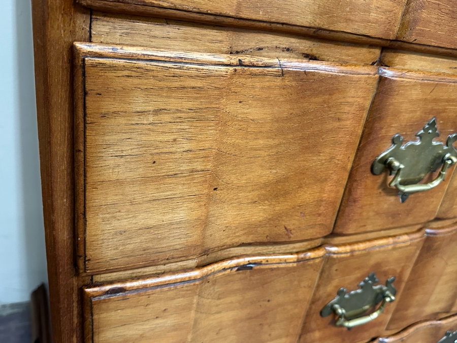 Stunning Antique Handmade 6Drawer Chest Of Drawers Dresser With Brass