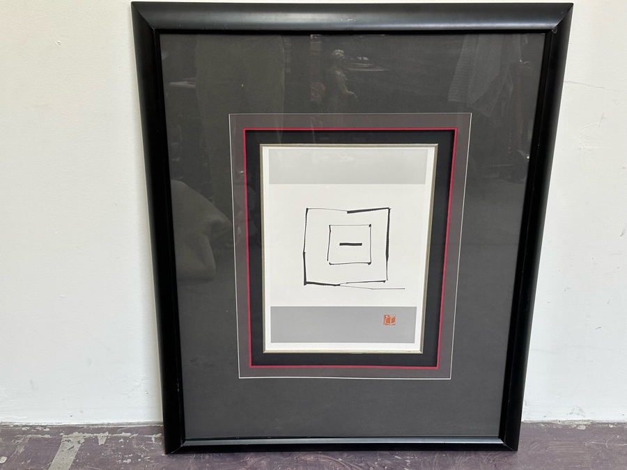 Nicely Framed Asian Modernist Print Framed 36 X 44 [Photo 2]