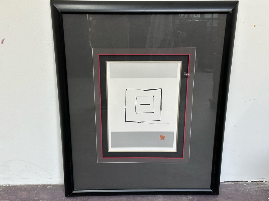 Nicely Framed Asian Modernist Print Framed 36 X 44 [Photo 3]