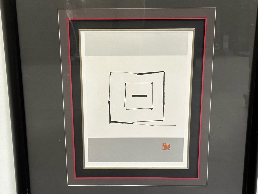 Nicely Framed Asian Modernist Print Framed 36 X 44 [Photo 5]