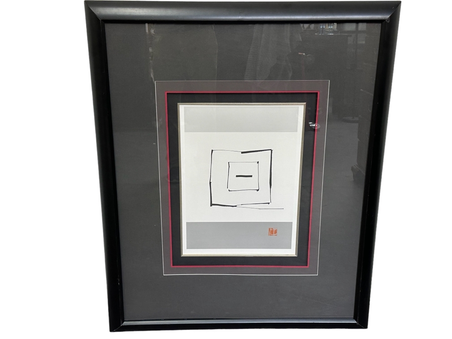 Nicely Framed Asian Modernist Print Framed 36 X 44 [Photo 1]