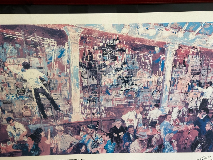 Nicely Framed LeRoy Neiman F.X. McRory's Whiskey Bar Seattle WA Print Framed 42 X 28 [Photo 9]