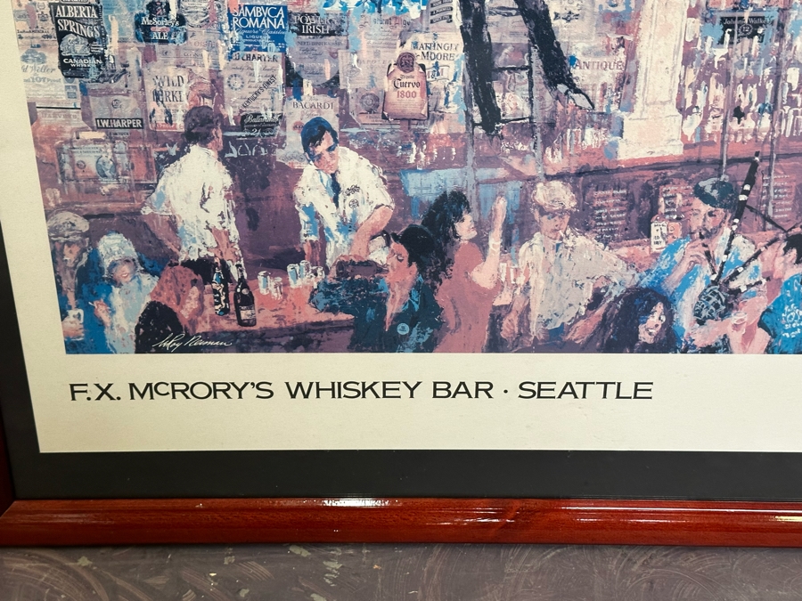 Nicely Framed LeRoy Neiman F.X. McRory's Whiskey Bar Seattle WA Print Framed 42 X 28 [Photo 6]