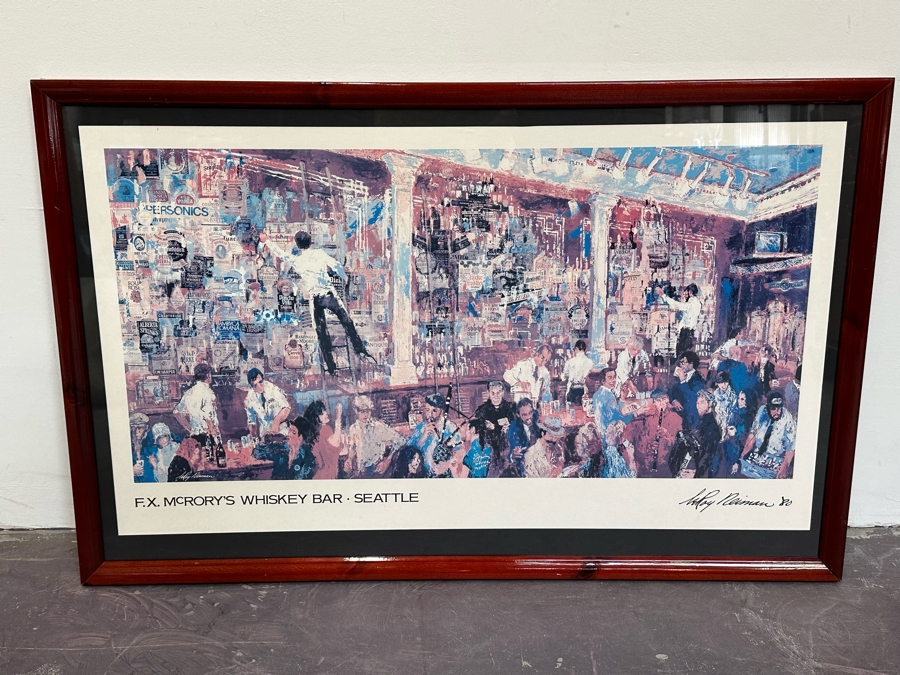 Nicely Framed LeRoy Neiman F.X. McRory's Whiskey Bar Seattle WA Print Framed 42 X 28 [Photo 3]