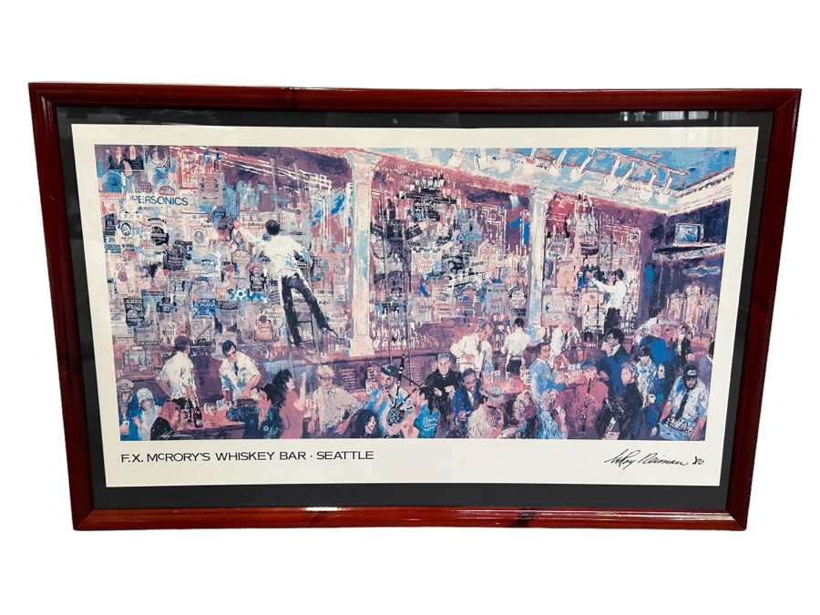 Nicely Framed LeRoy Neiman F.X. McRory's Whiskey Bar Seattle WA Print Framed 42 X 28 [Photo 1]