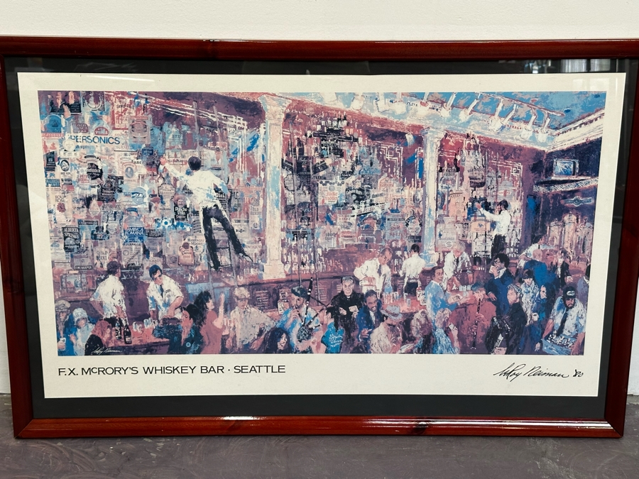 Nicely Framed LeRoy Neiman F.X. McRory's Whiskey Bar Seattle WA Print Framed 42 X 28 [Photo 4]