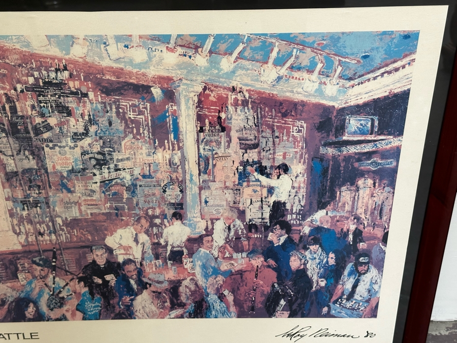 Nicely Framed LeRoy Neiman F.X. McRory's Whiskey Bar Seattle WA Print Framed 42 X 28 [Photo 8]