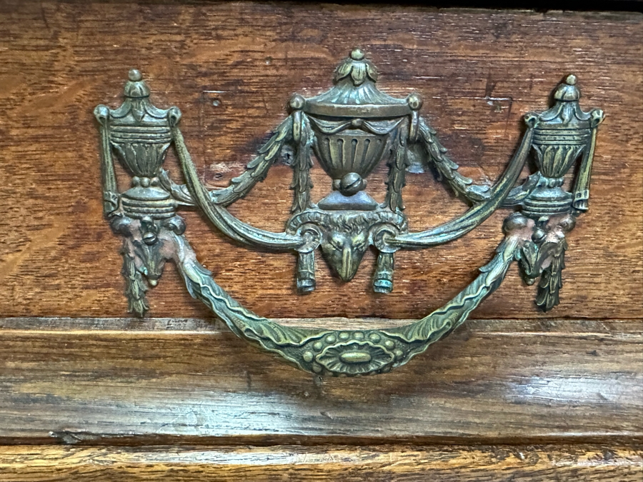 Antique Oak Wooden Cabinet (At One Point This Was A Dutch Renaissance Linen Press - Upper Portion Was Removed) 28W X 19D X 37H [Photo 7]