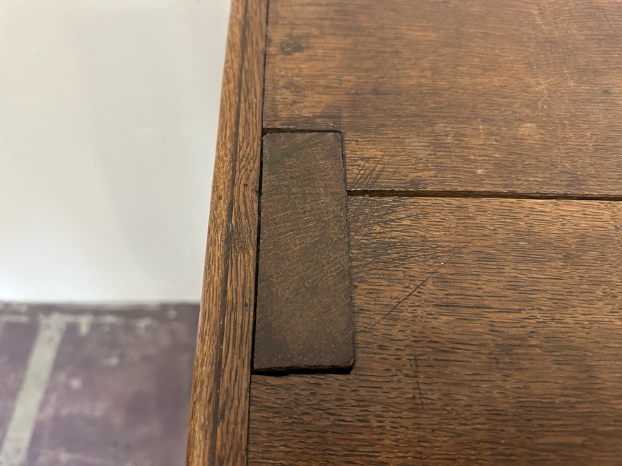 Antique Oak Wooden Cabinet (At One Point This Was A Dutch Renaissance Linen Press - Upper Portion Was Removed) 28W X 19D X 37H [Photo 11]