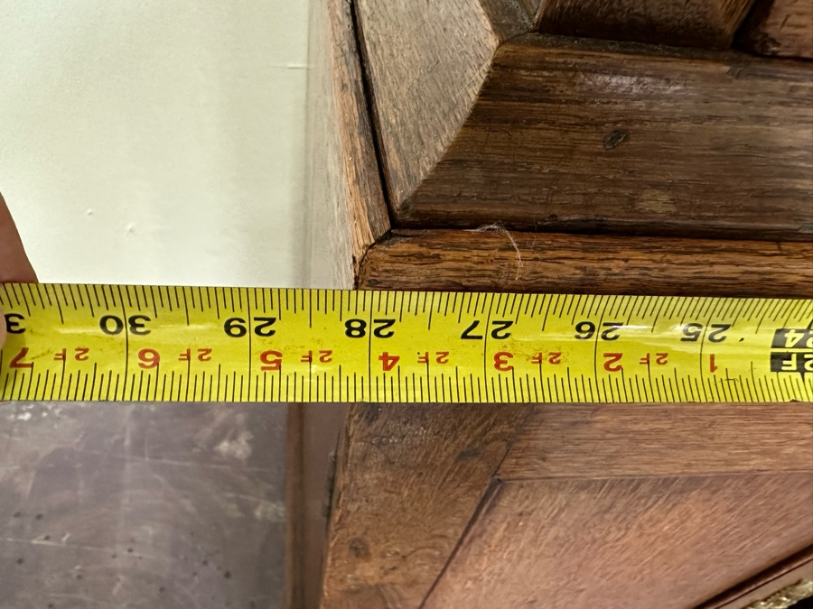 Antique Oak Wooden Cabinet (At One Point This Was A Dutch Renaissance Linen Press - Upper Portion Was Removed) 28W X 19D X 37H [Photo 26]