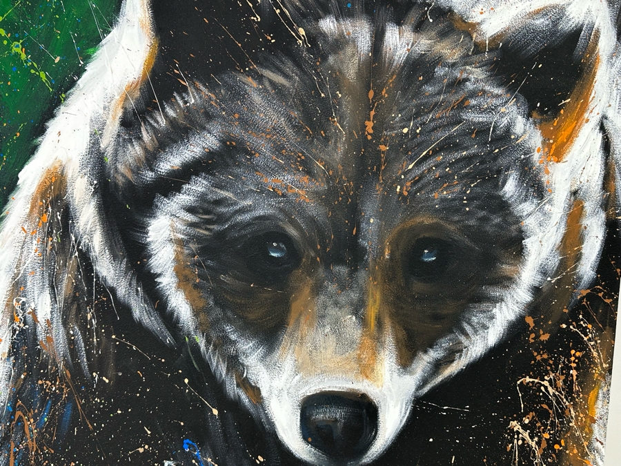 Original Bear Painting On Canvas Signed SA 2011 36 X 36 [Photo 4]