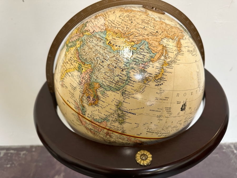 Freestanding 12 Inch Replogle World Classic Series Globe With Tripod Stand 39H [Photo 6]