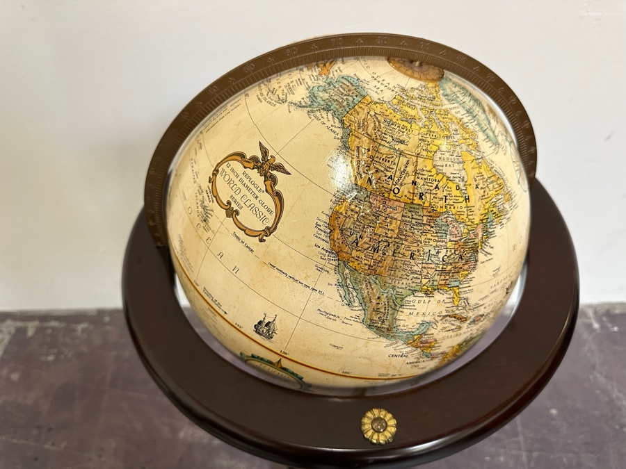 Freestanding 12 Inch Replogle World Classic Series Globe With Tripod Stand 39H [Photo 4]