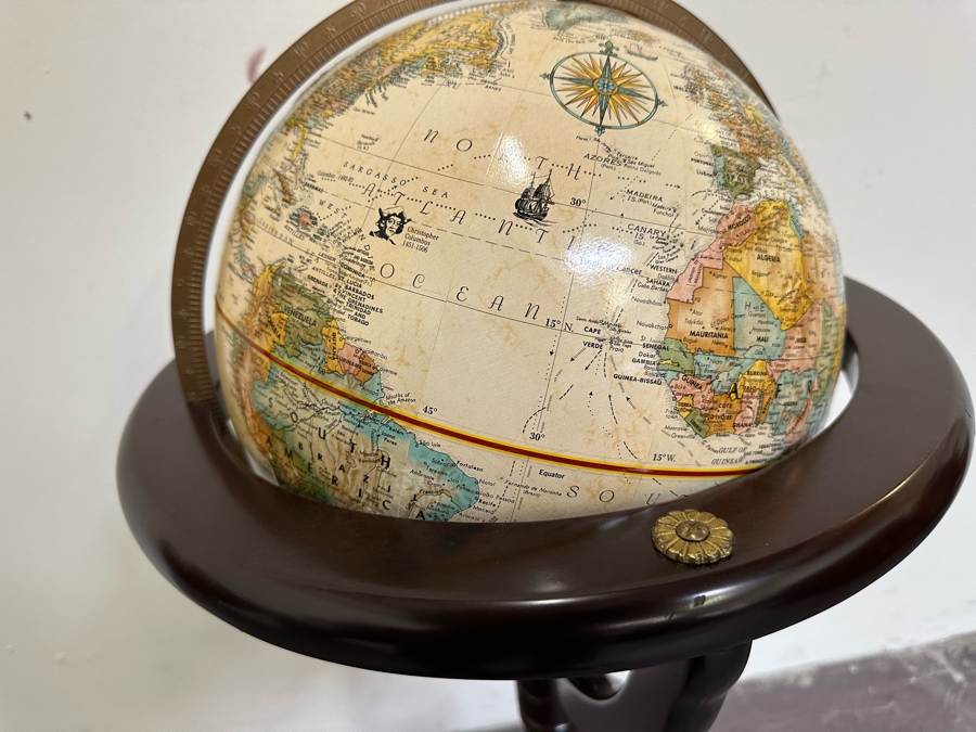 Freestanding 12 Inch Replogle World Classic Series Globe With Tripod Stand 39H [Photo 8]