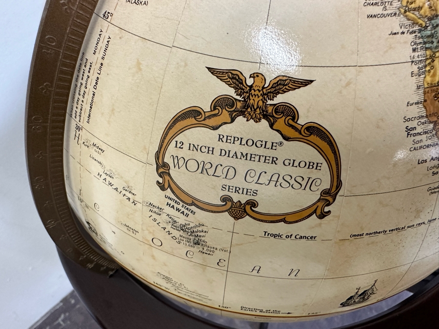 Freestanding 12 Inch Replogle World Classic Series Globe With Tripod Stand 39H [Photo 5]