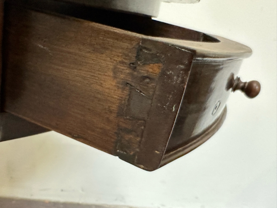 Vintage Wooden Tripod Round Side Table With Pair Of Drawers 24W X 29H [Photo 10]