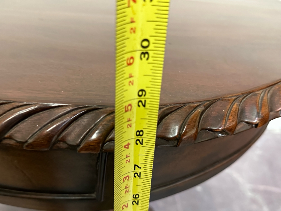 Vintage Wooden Tripod Round Side Table With Pair Of Drawers 24W X 29H [Photo 14]