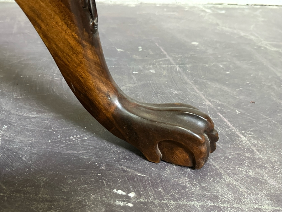 Vintage Wooden Tripod Round Side Table With Pair Of Drawers 24W X 29H [Photo 8]