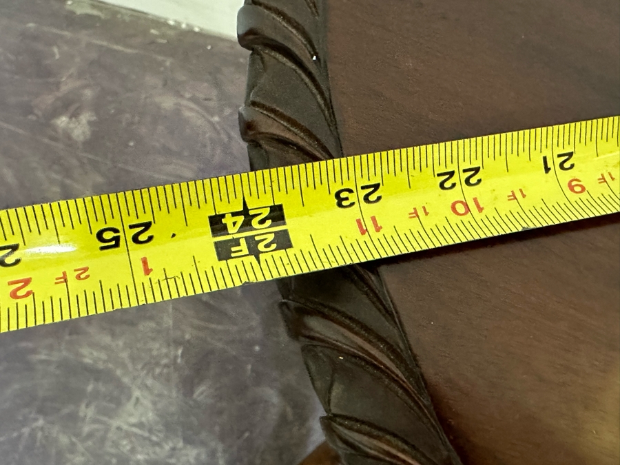 Vintage Wooden Tripod Round Side Table With Pair Of Drawers 24W X 29H [Photo 13]