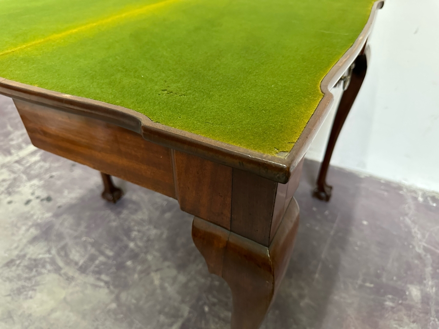 Impressive Antique Wooden Gaming Table With Ball And Claw Carved Feet 32W X 33D X 28H (16W When Not Extended) - See Photos [Photo 18]