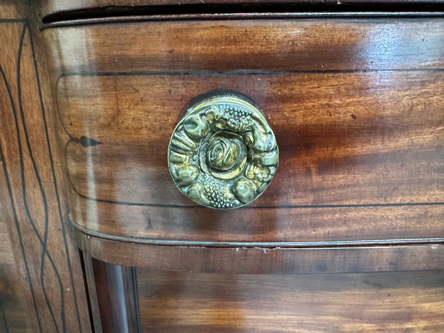 Stunning Antique Wooden Sideboard Buffet Cabinet With Hidden Compartment Drawer 58W X 25D X 37H [Photo 11]