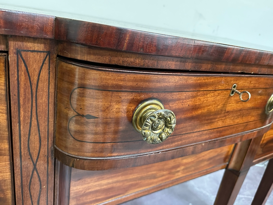 Stunning Antique Wooden Sideboard Buffet Cabinet With Hidden Compartment Drawer 58W X 25D X 37H [Photo 8]
