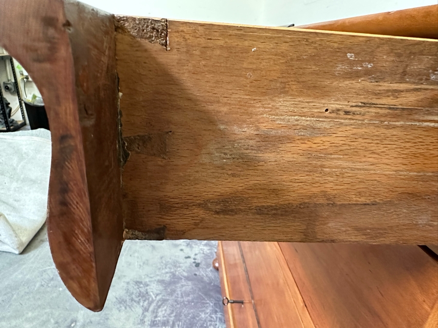 Antique Wooden 4-Drawer Chest Of Drawers Dresser With Lockable Drawers / Skeleton Keys Missing Marble Top 46W X 20D X 38H [Photo 11]