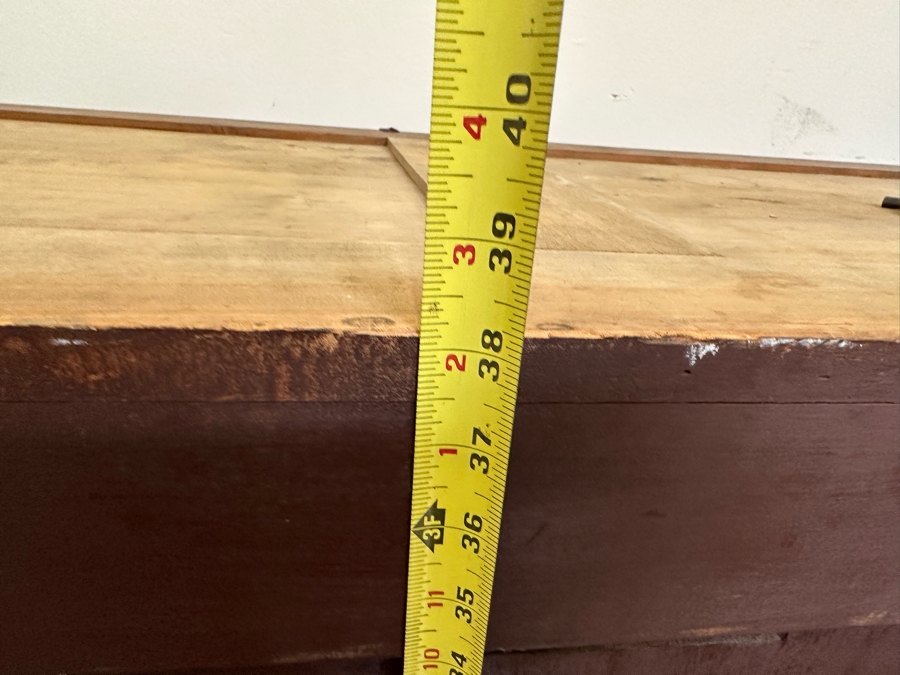 Antique Wooden 4-Drawer Chest Of Drawers Dresser With Lockable Drawers / Skeleton Keys Missing Marble Top 46W X 20D X 38H [Photo 26]