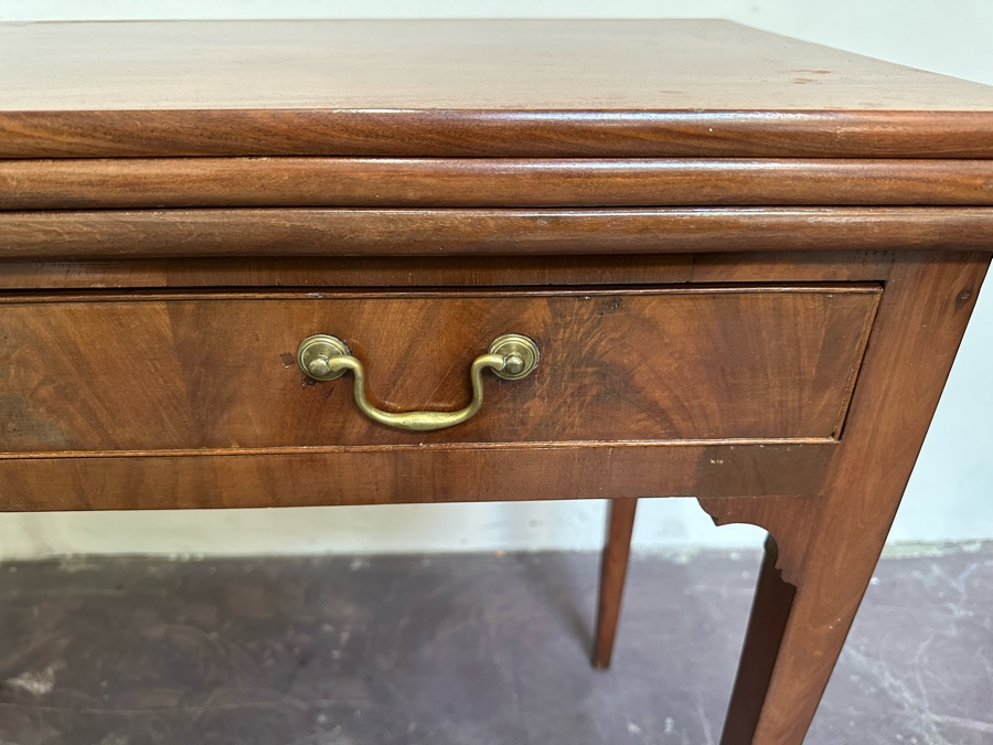 Vintage Wooden Gaming Table With Finished Top And Felt Gaming Top (3 Positions) 33W X 34D X 27.5H - See Photos [Photo 7]