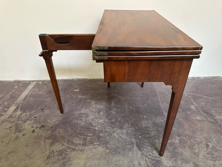 Vintage Wooden Gaming Table With Finished Top And Felt Gaming Top (3 Positions) 33W X 34D X 27.5H - See Photos [Photo 11]