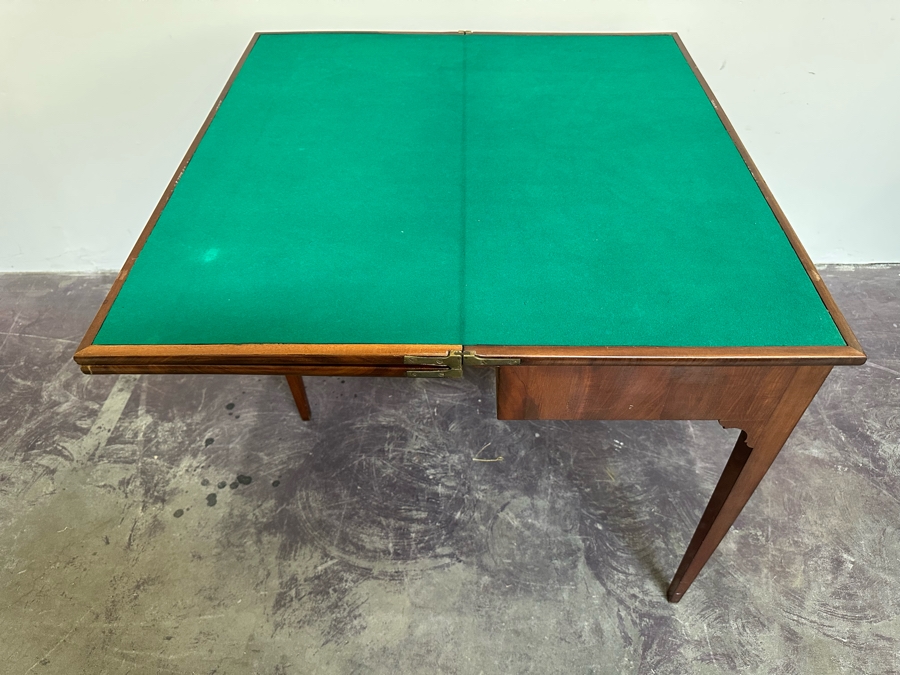 Vintage Wooden Gaming Table With Finished Top And Felt Gaming Top (3 Positions) 33W X 34D X 27.5H - See Photos [Photo 20]