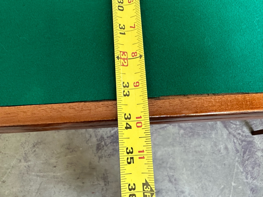 Vintage Wooden Gaming Table With Finished Top And Felt Gaming Top (3 Positions) 33W X 34D X 27.5H - See Photos [Photo 22]