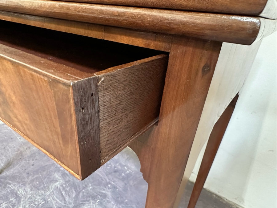 Vintage Wooden Gaming Table With Finished Top And Felt Gaming Top (3 Positions) 33W X 34D X 27.5H - See Photos [Photo 8]