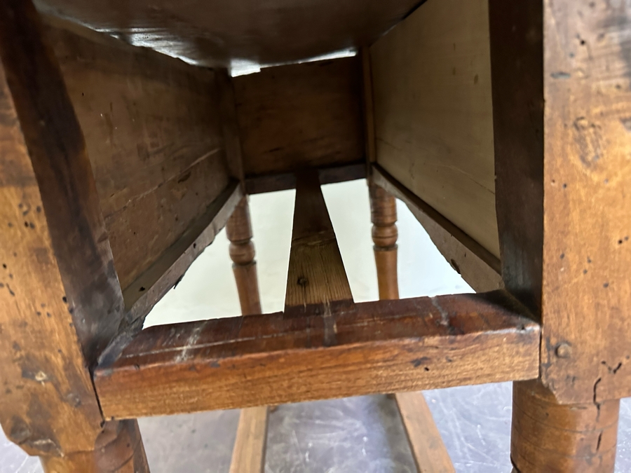 Primitive Antique Drop Leaf Table With Drawer 36W X 27H [Photo 22]