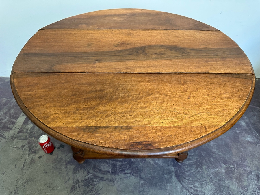 Primitive Antique Drop Leaf Table With Drawer 36W X 27H [Photo 9]