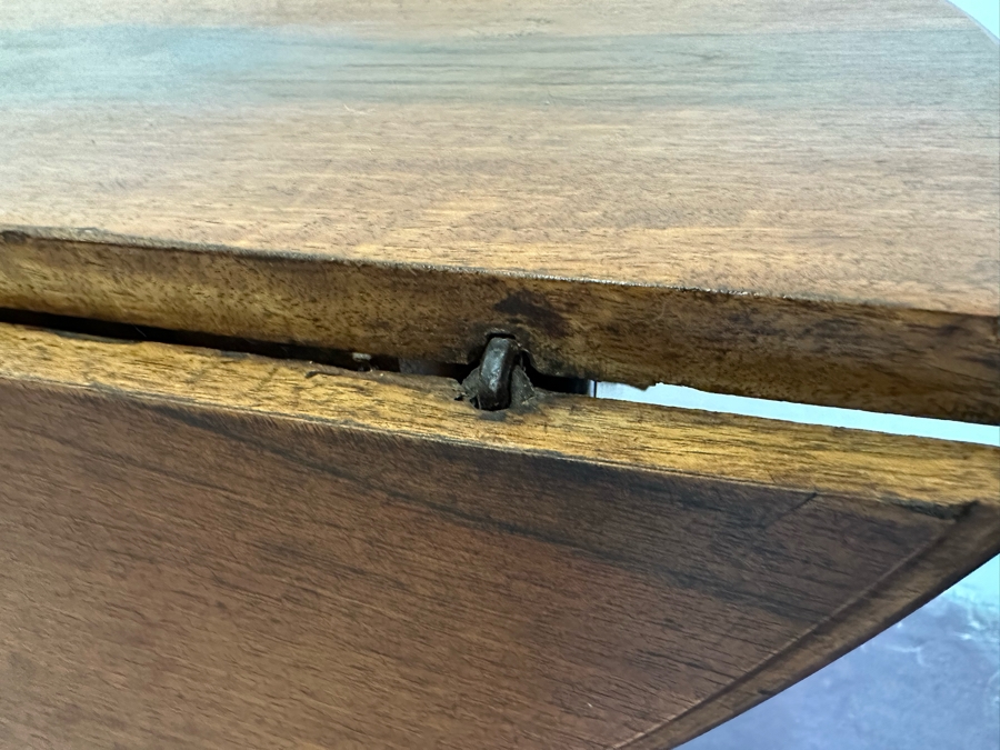 Primitive Antique Drop Leaf Table With Drawer 36W X 27H [Photo 6]