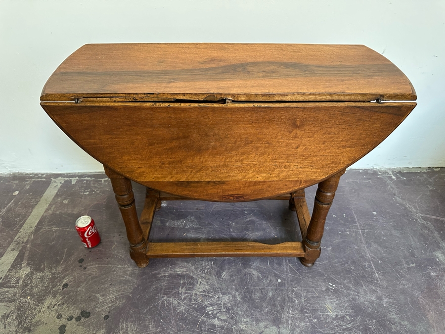 Primitive Antique Drop Leaf Table With Drawer 36W X 27H [Photo 5]